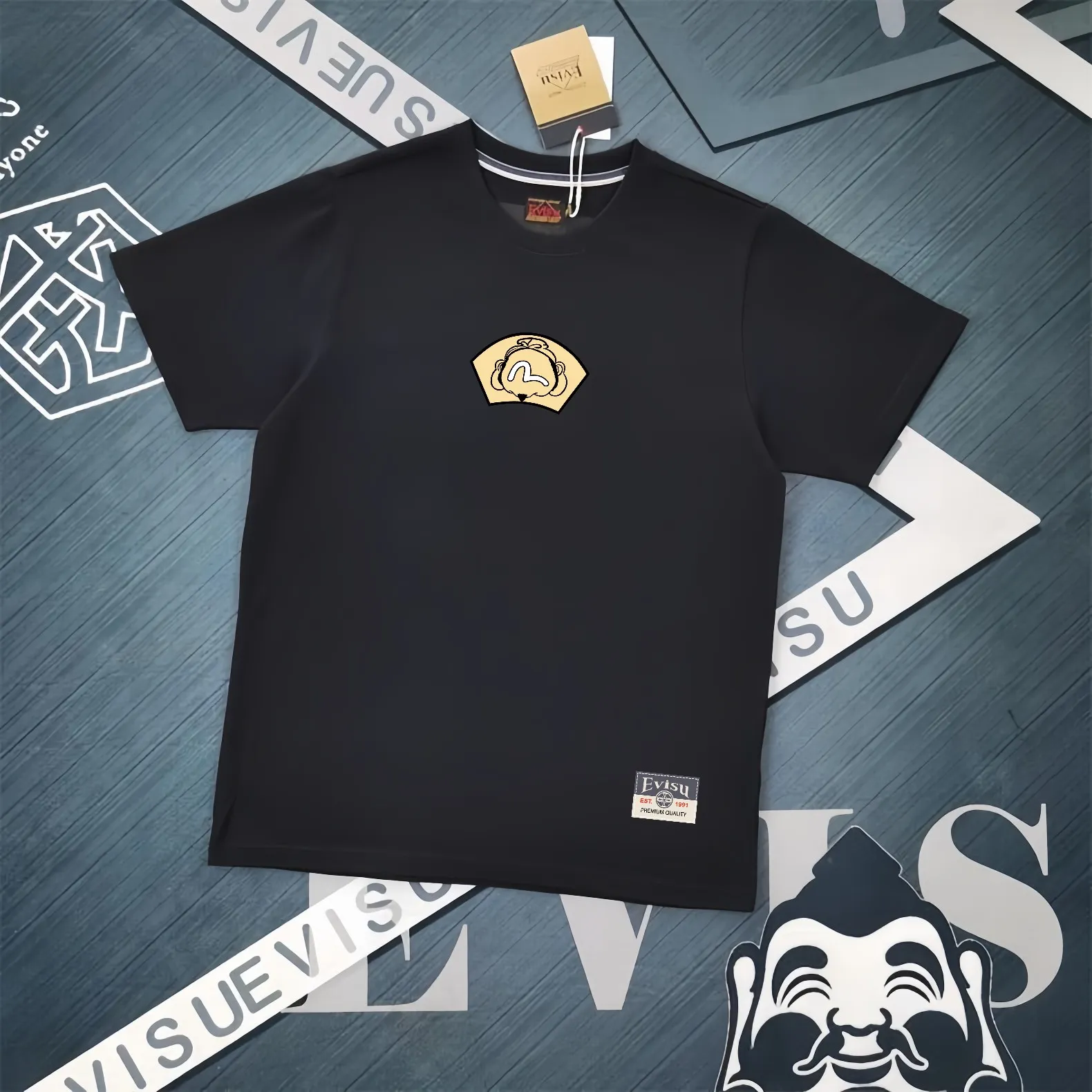 Evisu 2025New Arrival T ⚠ Quality⚠ Same Style T 。 ，Black S-XXL，White S-XXL，Gray M-XXL，Red S-XXL， Red M-XXL。